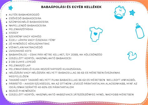 Babakelengye lista és kórházi csomag