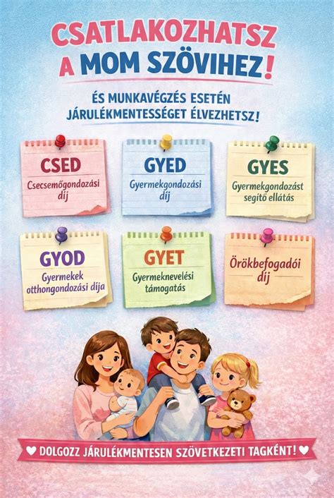 illusztráció a csecsemőgondozási díj, gyermekgondozási díj, gyermekgondozást segítő ellátás és gyermeknevelési támogatás fogalmáról