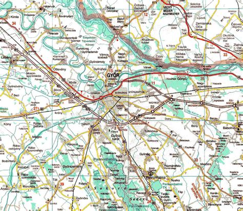 Térkép Győr történelmi központjáról