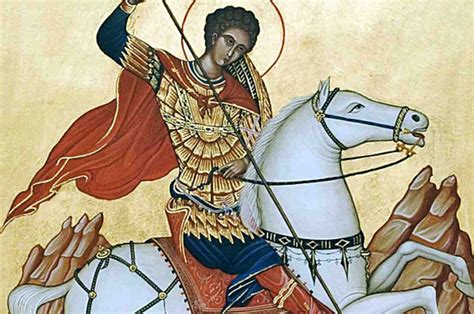Szent György sárkányölőként ábrázolva