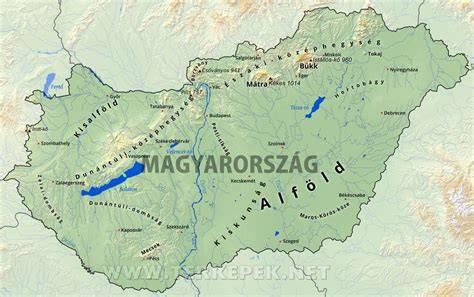 Magyarország térképe a lepusztult területek jelölésével