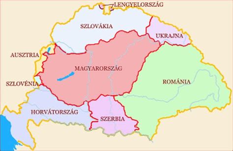Térkép: Magyarország és a szomszédos országok