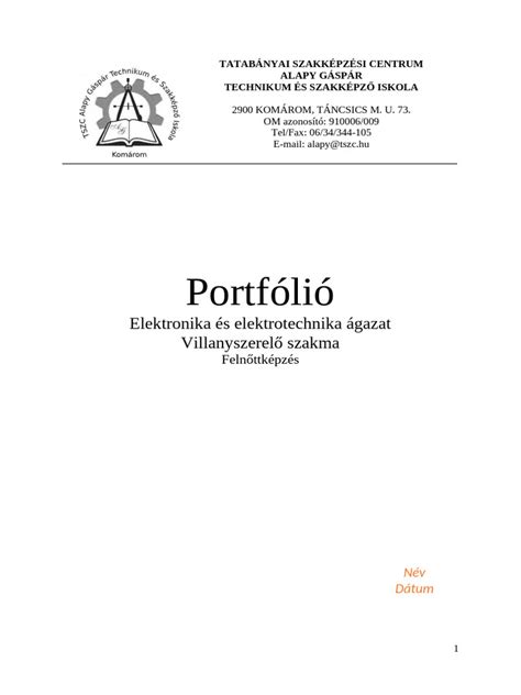Hallgatói portfólió bemutató