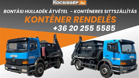 Építési hulladék konténer a helyszínen