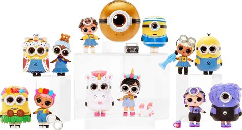 L.O.L. Surprise Loves Minions babák és a Minionok karaktereinek illusztrációja