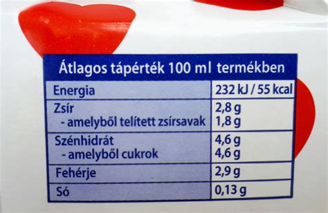 Élelmiszercímke tejallergénnel