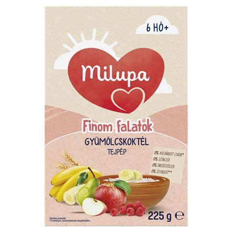 A különböző fejlődési szakaszoknak megfelelő Milupa termékek