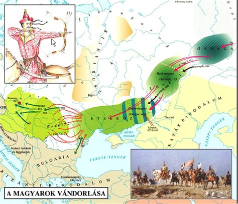A honfoglaló magyarok vándorlása és a kalandozások térképe