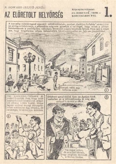 Korcsmáros Pál stílusában készült Rejtő-illusztráció
