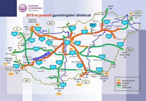 Magyarország fő közlekedési útvonalai és a CTParkok elhelyezkedése