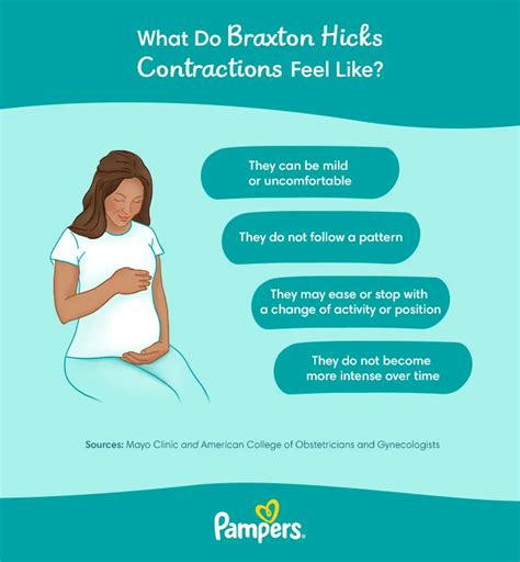 Diagram a Braxton-Hicks és a valódi összehúzódások közötti különbségekről