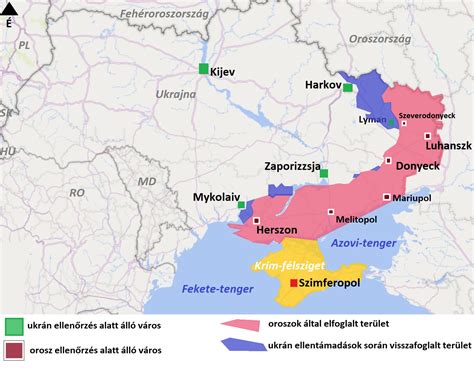 Ukrajnai háború frontvonalak térképe