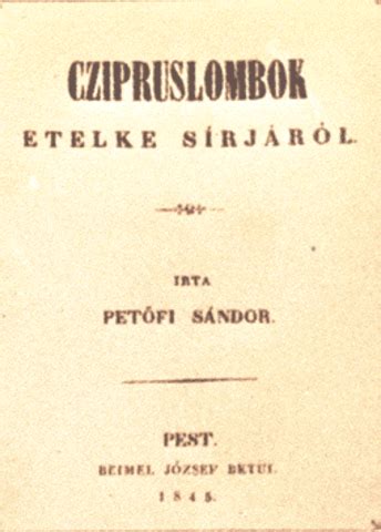 Petőfi Sándor: Cipruslombok Etelke sírjáról című kötet borítója