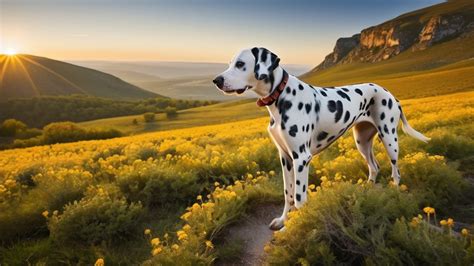 Dalmata kutya futás közben egy mezőn