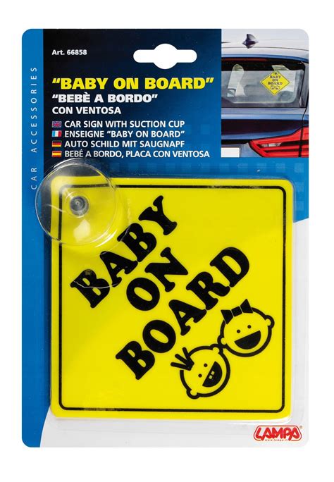 Baby on Board tábla autóablakon