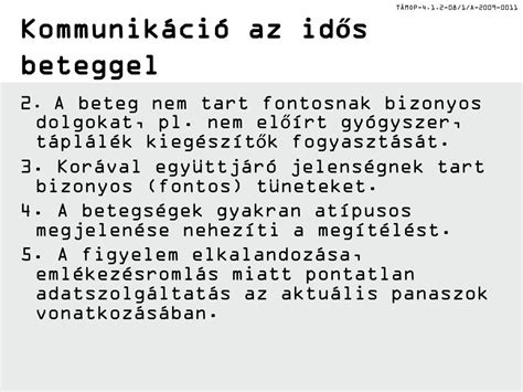 kommunikáció beteggel és hozzátartozóval