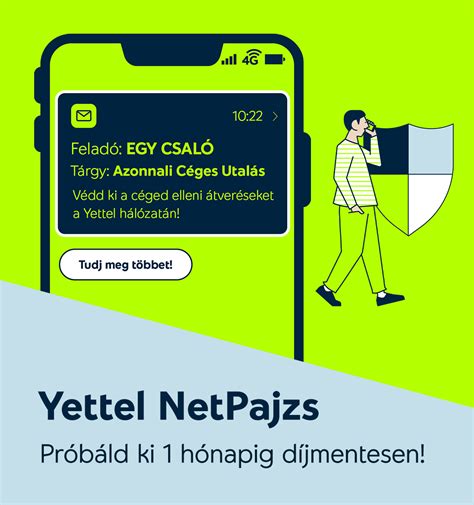 Yettel NetPajzs logó és mobilalkalmazás felület