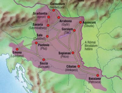Pannonia római kori térképe