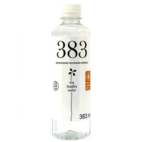 A 383 ásványvíz palackjának dizájnja
