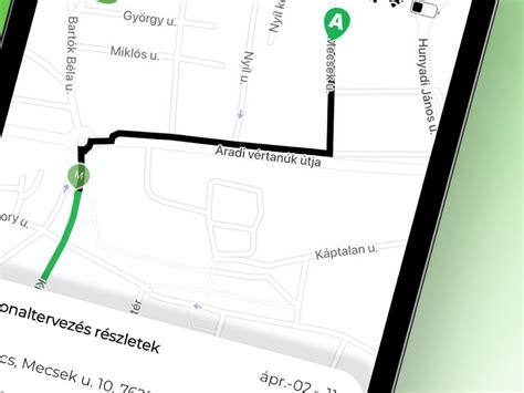 Útvonaltervező felület