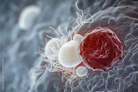 Neutrophil white blood cells attacking bacteria