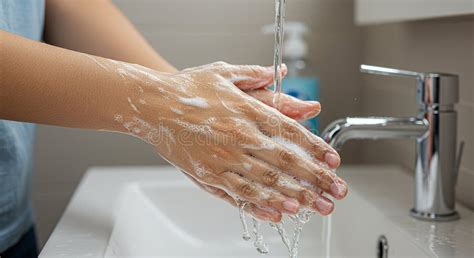 Person washing hands thoroughly