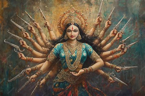 Durga megöli a bivalydémont, hindu festészet