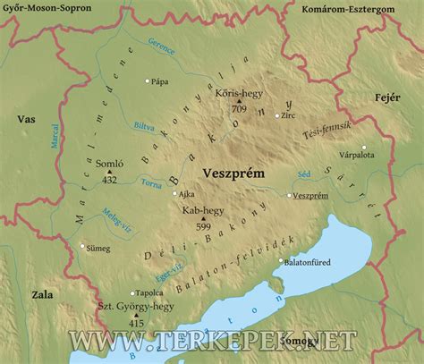 Veszprém város térképe a családsegítő és gyermekjóléti intézmények elhelyezkedésével