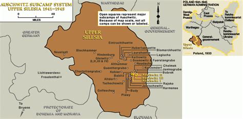 Térkép Auschwitz és Birkenau elhelyezkedéséről