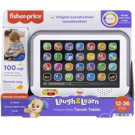 A Fisher-Price tanuló tablet részletes képe a gombokkal és képernyővel