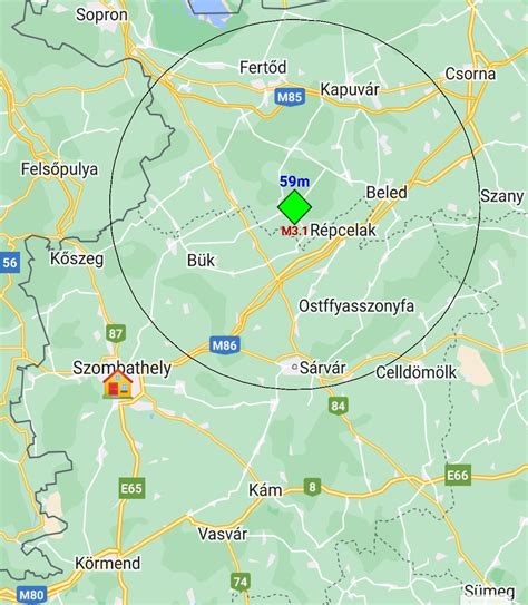 Térkép Vas megyéről Répcelak kiemelve