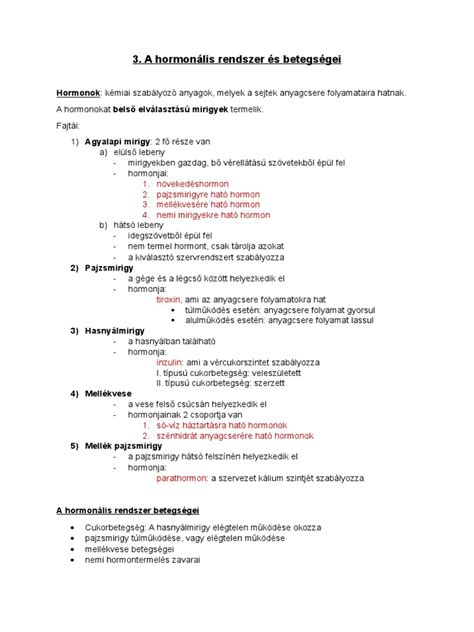Kutya hormonális rendszer diagramja