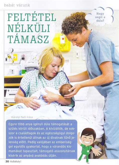 Dúla segít az édesanyának a kórházban