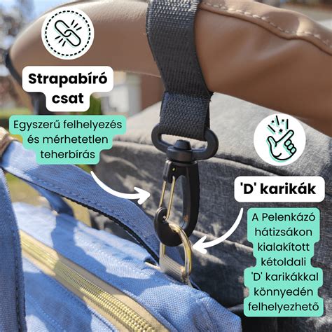 Pelenkázótáska babakocsira rögzítve