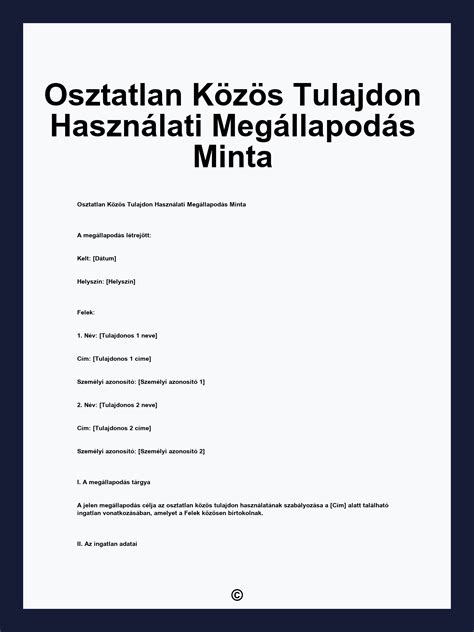 Osztatlan közös tulajdon sematikus ábrája