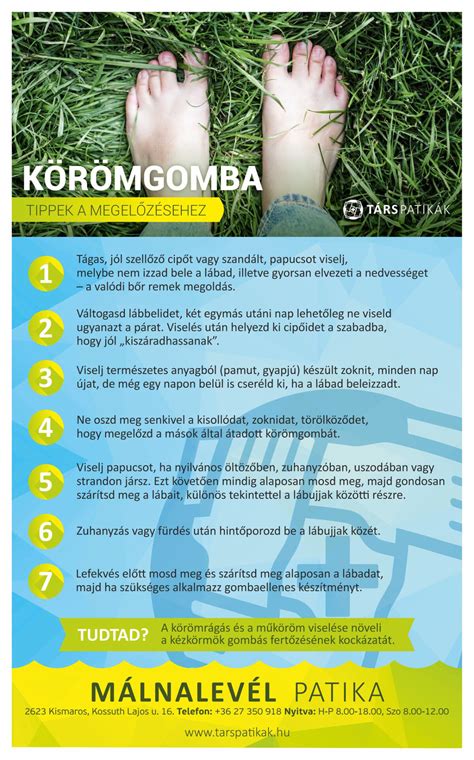 Tippek a körömgomba megelőzésére