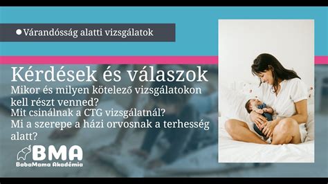 A várandósság alatti vizsgálatok időpontjai