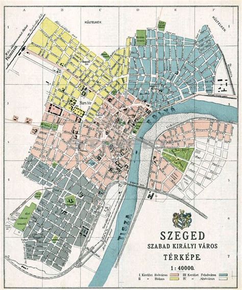 Szeged térképe a parkolási zónákkal