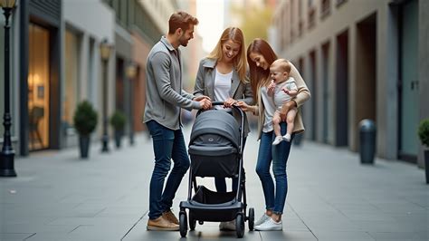 A szülő elgondolkodik a babakocsi használatának előnyeiről és hátrányairól