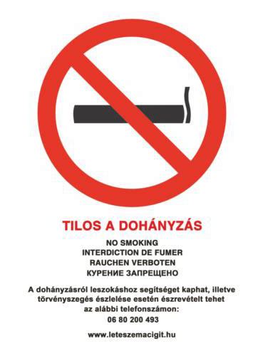 Tilos tábla dohányzásra