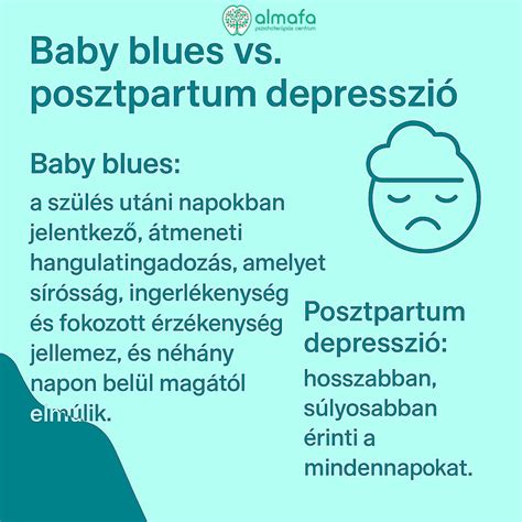 A posztpartum depresszió és pszichózis közötti különbségek táblázat