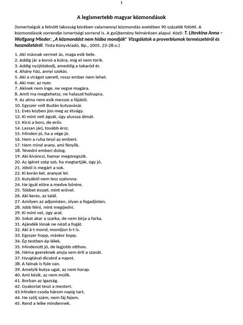 Régi magyar közmondások a családokról