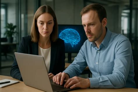 Családtagok, szülő és kisgyermek laptop előtt mosolyognak
