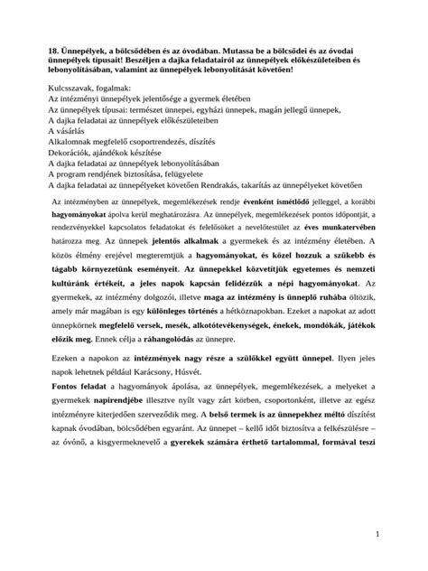 Dajka szerepe a bölcsődében és óvodában