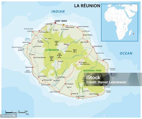 Térkép a Réunion szigetéről