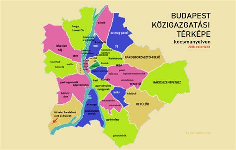 Térkép Budapest közigazgatási határai és a BKK járatai