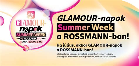Glamour-napok logó és Rossmann üzlet