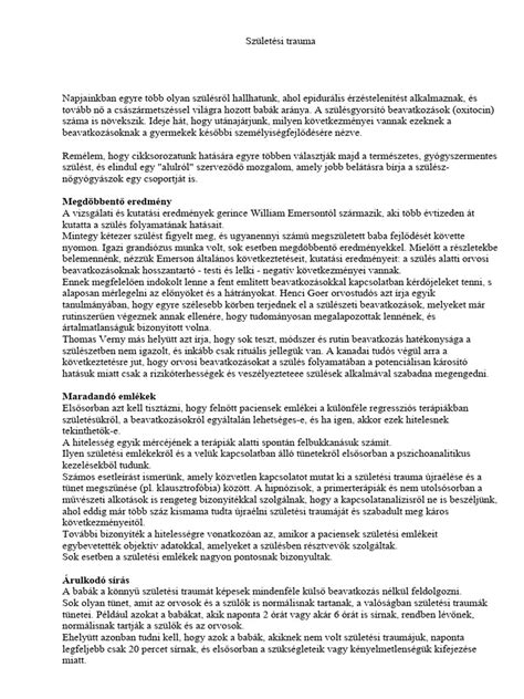 Terápiás módszerek a születési trauma feldolgozására