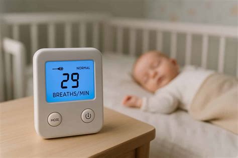 Infografika a SIDS kockázatáról és a légzésfigyelő szerepéről