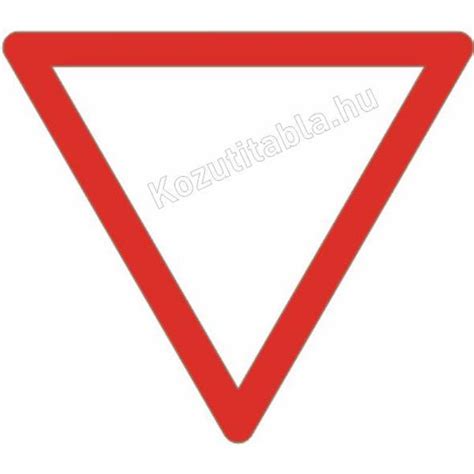 KRESZ tábla: Elsőbbségadás kötelező